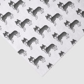 黒と白のシベリアンハスキー かわいい犬のデザイン 薄葉紙 (詳細)