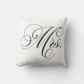 黒と白のシボストライプロン夫人 クッション (正面)