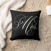 黒と白のシボストライプロン夫人 クッション (ブランケット)