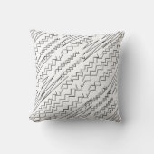 黒と白のシボロンのジグザグストライプ型 クッション (正面)