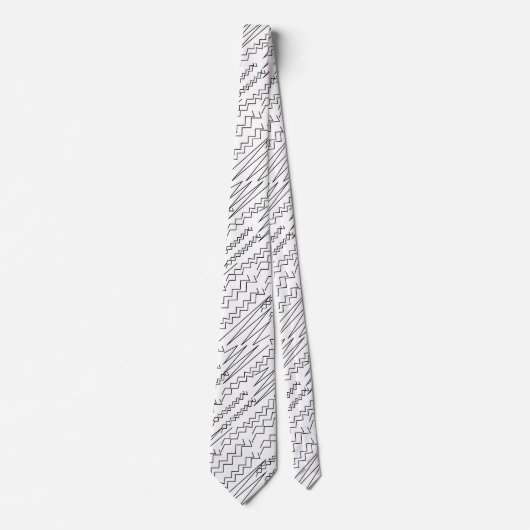黒と白のシボロンのジグザグストライプ型 ネクタイ (正面)