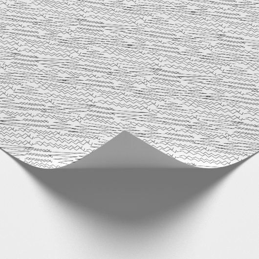 黒と白のシボロンのジグザグストライプ型 ラッピングペーパー (角)