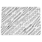 黒と白のシボロンのジグザグストライプ型 ラージペーパーバッグ (正面)