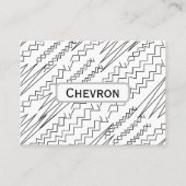 黒と白のシボロンのジグザグストライプ型 名刺 (正面)