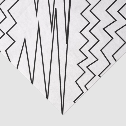 黒と白のシボロンのジグザグストライプ型 薄葉紙 (詳細)