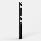 黒と白のシボロンのジグザグ。モノグラカスタムム Case-Mate iPhoneケース (裏面/右)