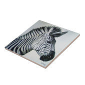 黒と白のシマウマの肖像 タイル (側面)