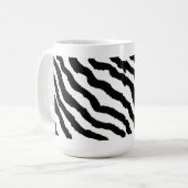 黒と白のシマウマ ストライプ コーヒーマグカップ (正面左)