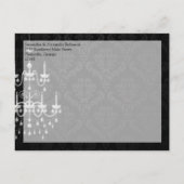 黒と白のシャンデリア日付を保存 案内ポストカード (裏面)