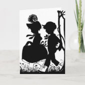 黒と白のシルコートの子供のグリーティングカード カード (正面)