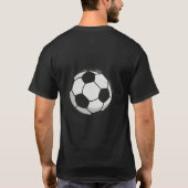 黒と白のシンプルなサッカーボールTシャツ Tシャツ (裏面)