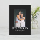 黒と白のシンプルな母の日グリーティング カード (スタンド正面)