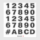 黒と白のシールの数字のシート シール (シート)