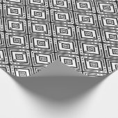 黒と白のジオメトリの雪片 ラッピングペーパー (角)