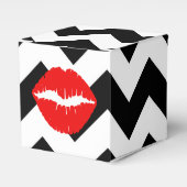 黒と白のジグザグの赤い唇 フェイバーボックス (正面サイド)
