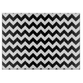 黒と白のジグザグパターン、山形パターン カッティングボード (正面)