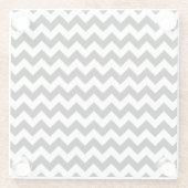 黒と白のジグザグパターン、山形パターン ガラスコースター (裏面)