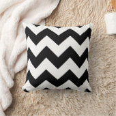 黒と白のジグザグパターン、山形パターン クッション (ブランケット)