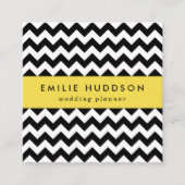 黒と白のジグザグパターン、山形パターン スクエア名刺 (正面)