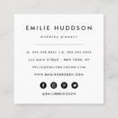 黒と白のジグザグパターン、山形パターン スクエア名刺 (裏面)