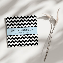 黒と白のジグザグパターン、山形パターン スクエア名刺