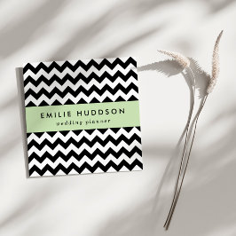 黒と白のジグザグパターン、山形パターン スクエア名刺