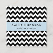 黒と白のジグザグパターン、山形パターン スクエア名刺 (正面)