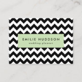 黒と白のジグザグパターン、山形パターン 名刺 (正面)