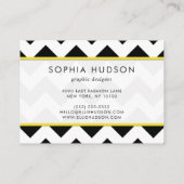 黒と白のジグザグパターン、山形パターン 名刺 (裏面)