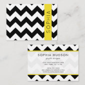 黒と白のジグザグパターン、山形パターン 名刺 (正面/裏面)