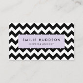 黒と白のジグザグパターン、山形パターン 名刺 (正面)