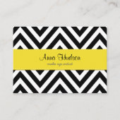 黒と白のジグザグパターン、山形パターン 名刺 (正面)