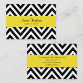 黒と白のジグザグパターン、山形パターン 名刺 (正面/裏面)