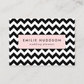 黒と白のジグザグパターン、山形パターン 名刺 (正面)