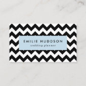 黒と白のジグザグパターン、山形パターン 名刺 (正面)