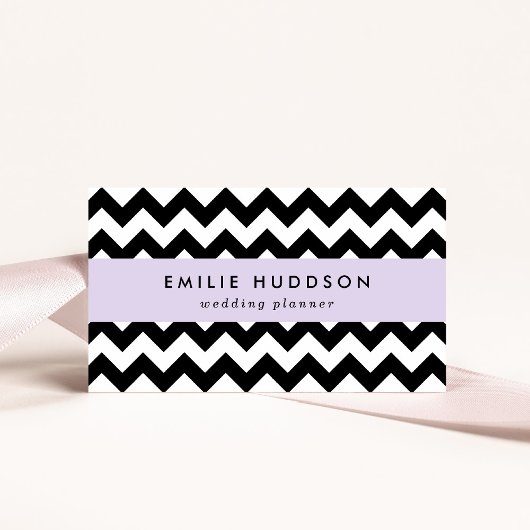 黒と白のジグザグパターン、山形パターン 名刺