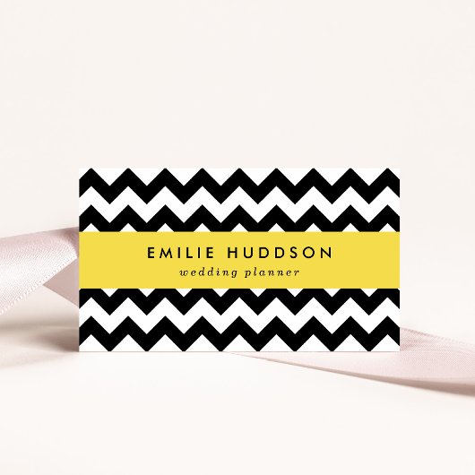黒と白のジグザグパターン、山形パターン 名刺