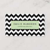 黒と白のジグザグパターン、山形パターン 名刺 (正面)