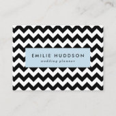 黒と白のジグザグパターン、山形パターン 名刺 (正面)
