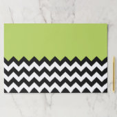 黒と白のジグザグパターン、山形、緑 ペーパーパッド (インサイチュ)
