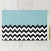 黒と白のジグザグパターン、山形、青 ペーパーパッド (インサイチュ)