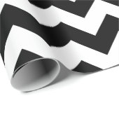 黒と白のジグザグパターン、山形、青 ラッピングペーパー (ロールコーナー)