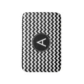 黒と白のジグザグ模様のイニシャルAバスマット バスマット (正面縦)