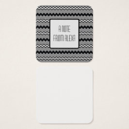 黒と白のジグザグ模様のメッセージノート