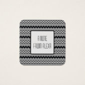 黒と白のジグザグ模様のメッセージノート (正面)