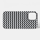 黒と白のジグザグ・チェック柄 iPhoneケース (裏面横)