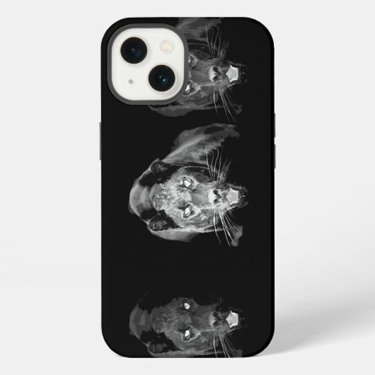 黒と白のジャガー iPhoneケース (裏面)