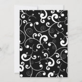黒と白のスクロール結婚式招待状 招待状 (裏面)