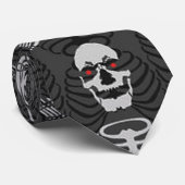 黒と白のスケルトンのハロウィンタイ ネクタイ (ロール)