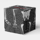 黒と白のスケルトンHalloween Cube Favorボックス フェイバーボックス (裏面サイド)
